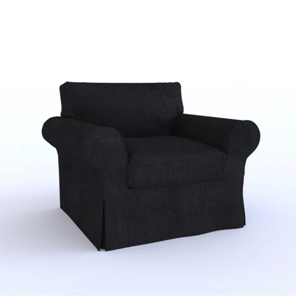 Custom Black Velvet IKEA Upland chair covers 2.